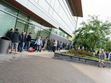 People started lining up at 8am for a 10am sell off of a record collection by the Friends of the Ottawa Public Library, at the James Bartleman Archives.