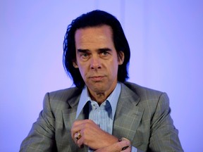 Australian rock musician Nick Cave attends a press conference to promote his concert, in Mexico City, Monday, Oct. 1, 2018. Cave and the Bad Seeds will perform in the capital's WTC Pepsi Center on Tuesday.