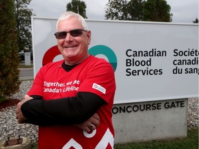 Ed Byers poses for a photo at Canadian Blood Services in Ottawa Monday Sept 23, 2019.