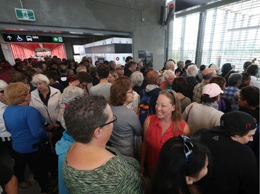 Ottawa's new LRT system was up and running for the public for the first time in Ottawa Saturday Sept 14, 2019.  Hundreds of people waiting to get onto the new LRT at Blair Station Saturday.   Tony Caldwell,