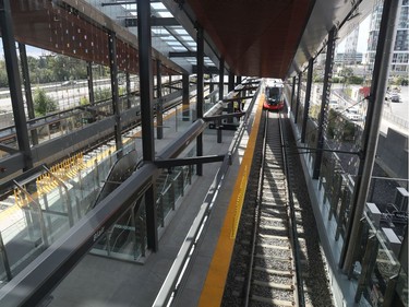 Ottawa's new LRT system was up and running for the public for the first time in Ottawa Saturday Sept 14, 2019. A train comes into Blair Station Saturday.   Tony Caldwell,