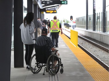 Ottawa's new LRT system was up and running for the public for the first time in Ottawa Saturday Sept 14, 2019.  People waiting to get on the new LRT at Blair Station Saturday.   Tony Caldwell,