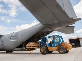 A Royal Canadian Air Force CC-130J Hercules transport aircraft prepares to depart for the the Bahamas to provide humanitarian support in the wake of Hurricane Dorian, at Canadian Forces Base Trenton, Ontario, Canada September 6, 2019.