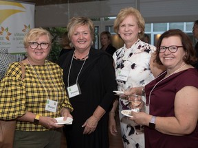 Sharon Scrim (left), volunteer co-chair Sharon Lalonde, Johanne Bertrand and Sharen Findlay at the Homes for the Holidays 2019 kickoff.