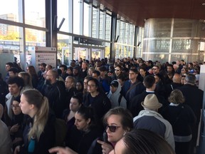 Railing against rail? The LRT jam-up at Tunney's Pasture Wednesday morning.