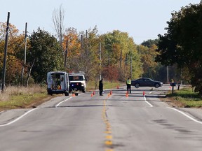 Kingston Police investigate the scene son a hit-and-run collision on Highway 2 near Joyceville Road. A 50-year-old woman was pronounced dead at hospital.