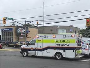 An Ottawa Paramedic Service vehicle on St-Laurent Boulevard.