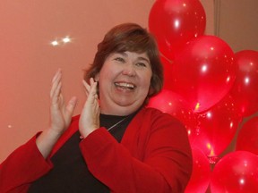 Re-elected Ottawa-West-Nepean Liberal MP Anita Vandenbeld arrives at her victory party at Colonnade Pizza on federal election night in Ottawa on Monday, October 21, 2019.  (Patrick Doyle)