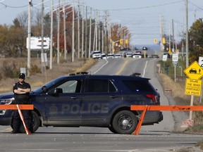 Albion Road was blocked following a crash in which a pedestrian was severely injured when struck by an SUV Saturday. The roadway reopened in mid-afternoon.