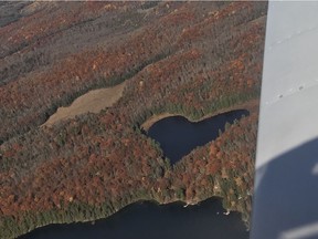 Kingston pilot Sean Binkley and his daughter Emily flew over Heart Lake on Saturday after reading about it on a website. Photo: Emily Binkley