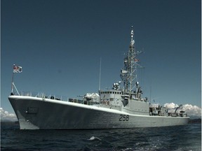 A file photo of the refurbished HMCS Kootenay. The ship was finally taken out of service in 1996 and was eventually sunk for use as an artificial reef.