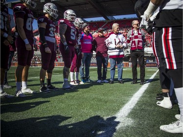 Alex Trebek made a special appearance Saturday at the start of the game.