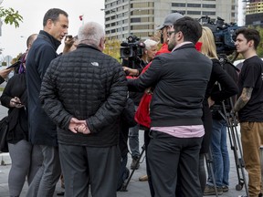 John Manconi, General Manager, Transportation Services Department City of Ottawa, updates the media on how the first business day went with LRT running without mirrored bus services. October 7, 2019.