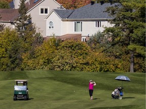 Golfers play at Kanata Golf and Country Club. ClubLink has submitted to city hall its controversial planning application to redevelop 71 hectares of land at the Kanata Golf and Country Club. October 8, 2019.