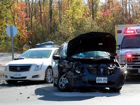 Three cars were involved in an accident at William McEwen Drive and Barnsdale just outside of Manotick Friday