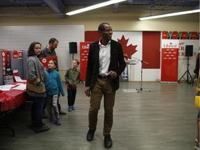 Greg Fergus, liberal candidate for Hull-Aylmer, before polls closed on federal election night in Aylmer, QC., on Oct. 21, 2019.
