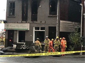 Fire scene on Wellington Street in Hull.