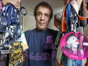 Stage hand Bienné Blémur with some of the backstage passes he has accumulated during his career as a rigger. “I was flabbergasted,” Blémur recalls of being called a “f***ing n*****” by a fellow co-worker. "He’s a colleague — we’ve worked together for 18 years. That's what really hurt."