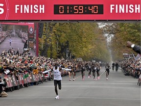 Eliud Kipchoge broke the two-hour barrier in Vienna on Oct. 12.