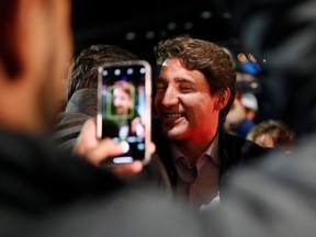 Liberal leader and Canadian Prime Minister Justin Trudeau attends an election campaign visit to Windsor, Ontario, Canada October 13, 2019.