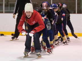 Marianne St-Gelais, surprised teens at a Montreal ParticipACTION Teen Challenge event back in December 2013.