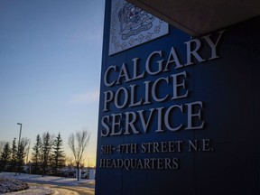 Calgary Police Service's headquarters building in Calgary, Alta., Wednesday, Dec. 7, 2016. The Calgary Police homicide unit has made two arrests in a cold case home invasion where a man was shot to death.