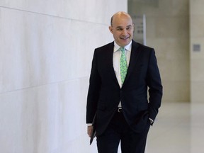 Jim Balsillie, Council of Canadian Innovators, arrives to appear as a witness at a Commons privacy and ethics committee in Ottawa on Thursday, May 10, 2018. Business leaders want Canada's newly elected lawmakers to shift their attention to the economy following an election campaign that they say sorely lacked a critical conversation: how to secure the country's future prosperity.