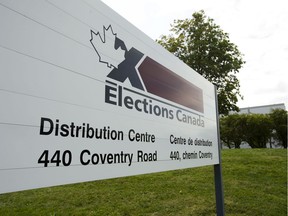The Elections Canada distribution centre in Ottawa. Monday is voting day.