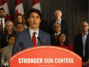Prime Minister Justin Trudeau was in Toronto to walk the Danforth and announce a program about Stronger Gun Control at the Don Valley Hotel and Suites on Sept. 20, 2019.