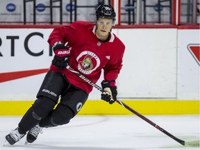 Ottawa Senators Vladislav Namestnikov during team practice on Tuesday.