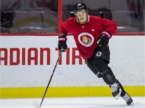 Ottawa Senators Vladislav Namestnikov during team practice on Tuesday.