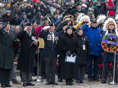 Remembrance Day ceremonies at the National War Memorial in Ottawa. November 11, 2019.