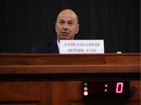 Gordon Sondland, the U.S ambassador to the European Union, makes an opening statement before testifying to the House Intelligence Committee in the Longworth House Office Building on Capitol Hill November 20, 2019 in Washington, DC.