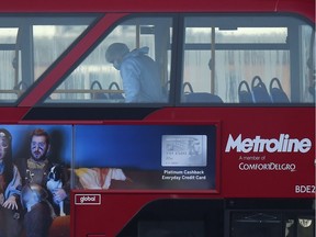 A forensic officer works on a bus as they investigate the scene of yesterday's London Bridge stabbing attack on November 30, 2019 in London, England. The Metropolitan Police have named the suspect as 28-year-old Usman Khan.