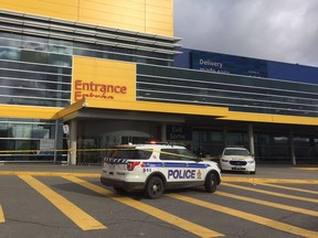 Scene where two men are in hospital after police were called to an "escalating" altercation outside of IKEA late Friday morning. Tom Spears, Postmedia