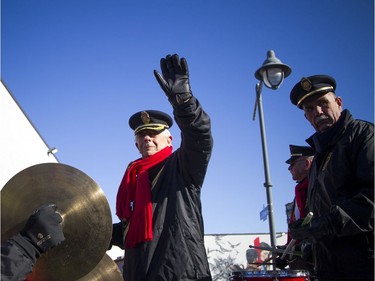 Paul Casagrande, with the Ottawa Fire Services band at the 50th anniversary of the Help Santa Toy Parade, Saturday November 16, 2019.