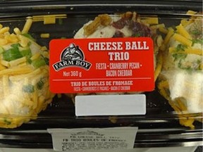 Farm Boy brand cheese balls recalled due to Listeria monocytogenes.