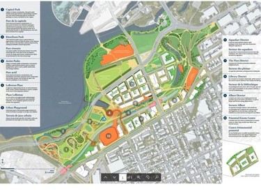 National Capital Commission's concept map of a new plan for rebuilding LeBreton Flats.