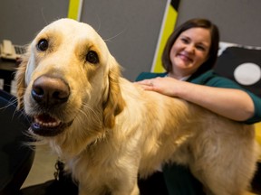 Erin Maloney and her guide dog, Winston, graduated from the CNIB Guide Dogs program on Friday.
