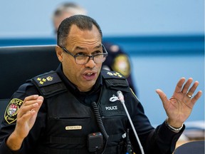 Ottawa Police Chief Peter Sloly speaks at the Ottawa Police Services Board meeting on November 25, 2019.