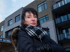 Mary Sardelis is shown in 2019 outside the Nepean retirement home that served her with a trespass notice.