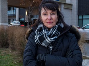 Mary Sardelis outside of the retirement home where her 97-year-old mother Voula is a resident.