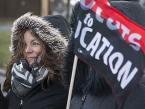 Teachers from Sir Robert Borden High School on Greenbank Rd stage an information picket prior to classes on Friday morning.