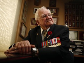 World War II veteran Tony Pearson, 94, was a young man from Saskatchewan on the frontline of combat in late September 1944 during the Battle of the Scheldt as they pressed the Nazis back east from France. He remembers those days during a portrait session while at home in Nanaimo, B.C., on Wednesday, November 6, 2019.