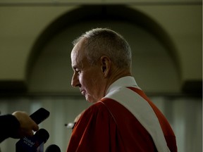 Ron MacLean speaks to the media prior to receiving an honorary degree from the University of Alberta, in Edmonton Tuesday Nov. 19, 2019.