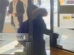 The suspect wanted in connection to a bank robbery at the CIBC on Gardiners Road in Kingston on Tuesday. (Supplied Photo)