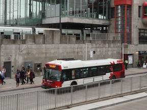 An OC Transpo bus unloads at Blair Station, in this file photo.