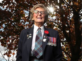 Connie Mooney poses for a photo in Ottawa Monday Oct. 28, 2019. Connie Mooney, 98, is a Second World War veteran who worked as a communicator with the RAF's Bomber Command.    Tony Caldwell