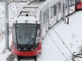 LRT near Cyrville Road on Monday.