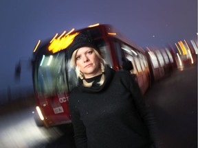 OC Transpo driver Jamie Bailey poses for a photo in Ottawa Wednesday Nov 14, 2019. Jamie is a OC Transpo bus driver who for the past two weeks has refused to wear her uniform on the job. She says drivers are being harassed because of travellers frustration with LRT.